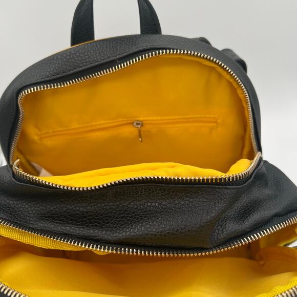 Disney Lion King Backpack Black and Yellow Faux Leather Embossed Lion Face NWT - Picture 8 of 9